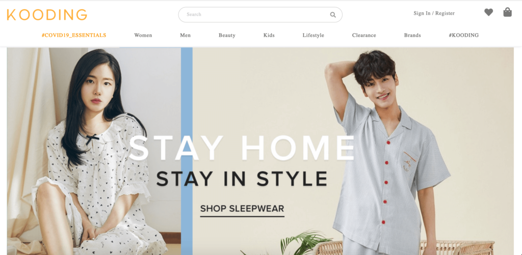 Korean fashion shop online Kooding site