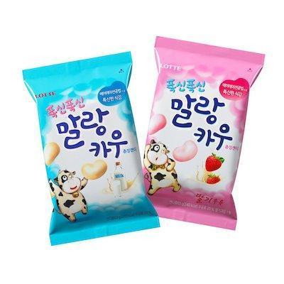 Lotte Soft Malang Cow Fresh Grade Milk & Strawberry Chewy Candy