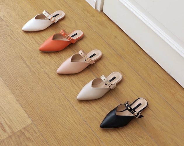 MONOBARBI - Pointy-Toe Belted Flat Mule