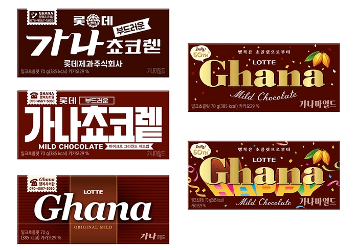 Lotte Ghana Chocolate limited edition package for the 50th anniversary (Photo: Lotte Well Food) korean brands nostalgia